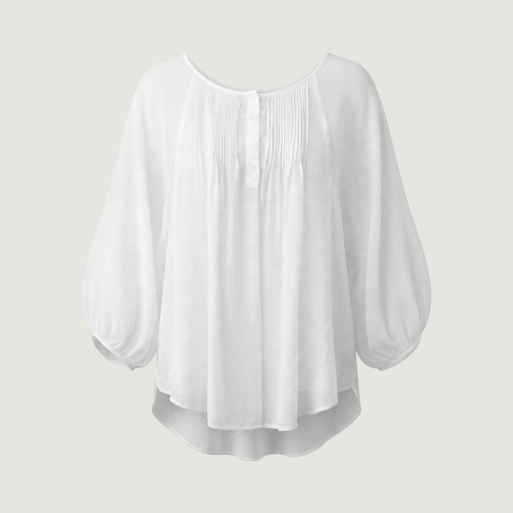 Lane Bryant White Pintuck Pleat Lantern Sleeve Blouse Top 18/20 NWT